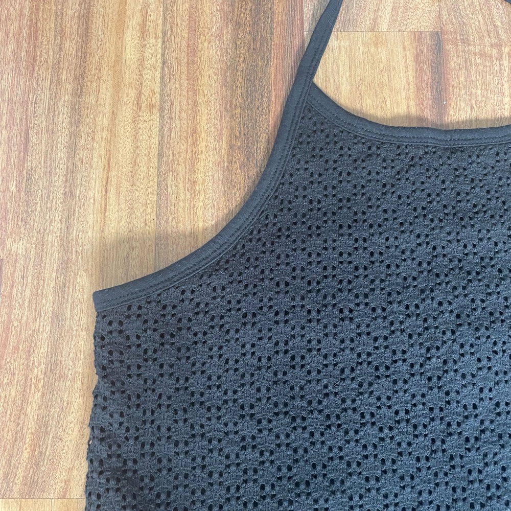 GAP eyelet black cotton lined halter top. Never worn. Size Large. - Picture 2 of 3